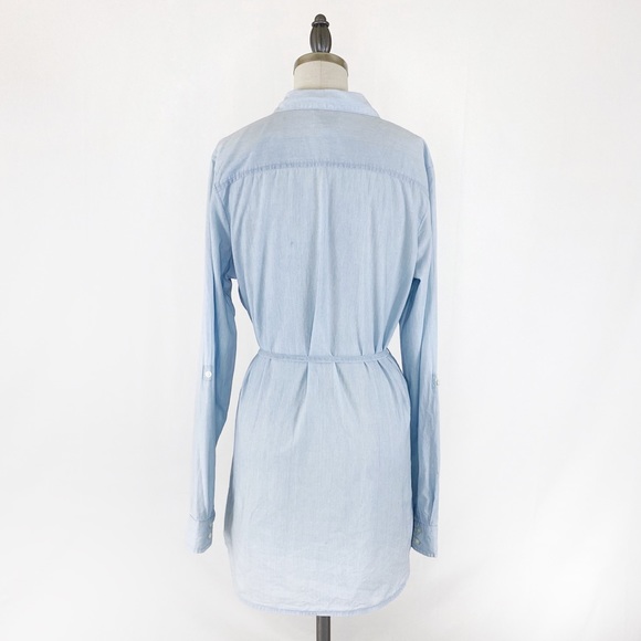 Levi’s Pintuck Chambray Denim Mini   Belted ShirtDress Light Wash - Picture 7 of 11